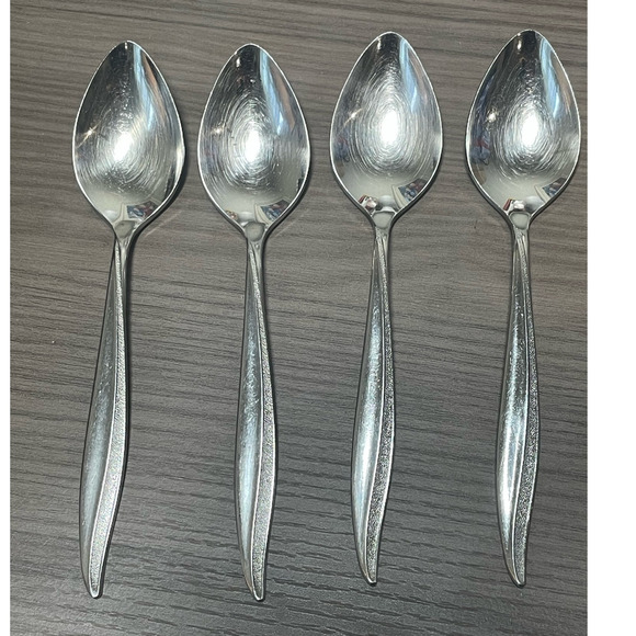 Oneida TEXTURA 6" Oneidacraft Deluxe 4 Teaspoons Stainless‎ Flatware Silver MCM - Picture 1 of 5